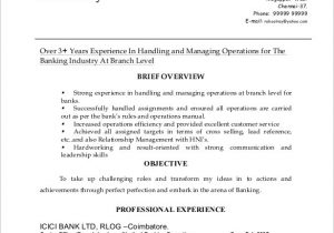 Sample Resume for Banking Operations Manager Free 9 Sample Operations Manager Resume Templates In Pdf