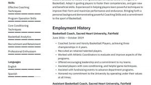 Sample Resume for Basketball Coaching Position Basketball Coach Resume Examples & Writing Tips 2021 (free Guide)