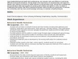 Sample Resume for Behavioral Health Technician Behavioral Health Technician Resume Samples