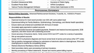 Sample Resume for Billing Executive In Hospital Medical Biller Resume Examples Awesome Exciting Billing Specialist …