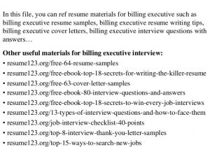 Sample Resume for Billing Executive In Hospital top 8 Billing Executive Resume Samples