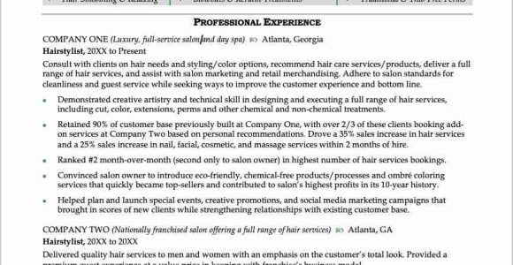 Sample Resume for Bridal Shop Owner Sample Hair Stylist Resume Monster.com