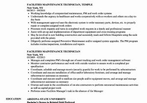 Sample Resume for Building Maintenance Technician Maintenance Job Description Resume Luxury Facilities Maintenance …