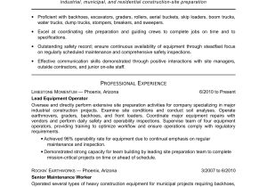 Sample Resume for Building Service Worker Equipment Operator Resume Sample Monster.com