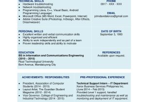 Sample Resume for Business Administration Fresh Graduate Philippines Sample Resume formats for Fresh Graduates