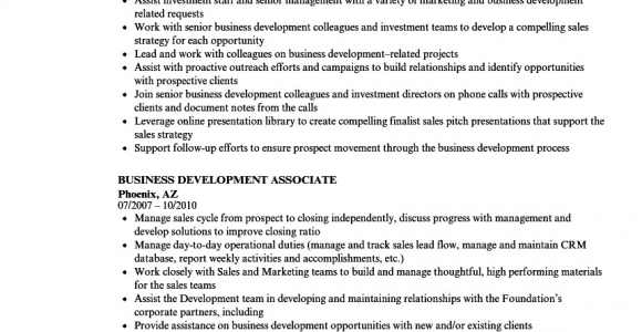 Sample Resume for Business Development associate Fresher Cover Letter for Business Development Executive Fresher