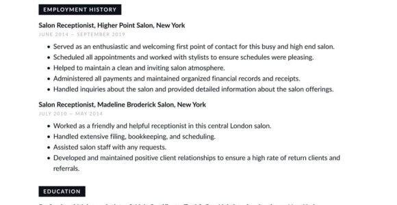 Sample Resume for Career Change From Hairstylist to Clerical Salon Receptionist Resume Examples & Writing Tips 2022 (free Guide)