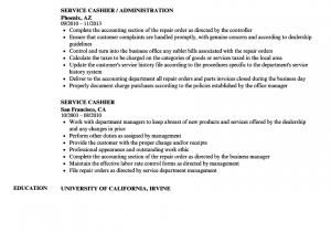 Sample Resume for Cashier and Customer Service Cashier Customer Service Resume