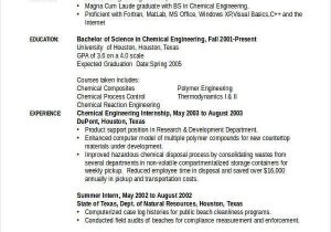 Sample Resume for Chemical Engineering Internship Chemical Engineering Internship Resume Samples Klauuuudia