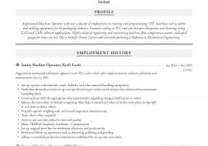 Sample Resume for Chemical Plant Operator Machine Operator Resume & Writing Guide  12 Templates 2020
