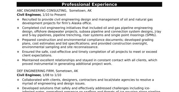 Sample Resume for Civil Engineer Experienced Sample Resume for A Midlevel Civil Engineer Monster.com