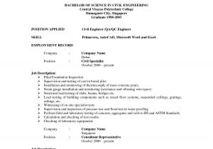 Sample Resume for Civil Engineer Fresh Graduate In Philippines Civil Engineer Resume Graduate Best Resume Ideas
