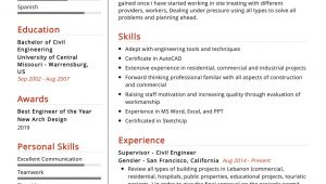 Sample Resume for Civil Engineer Fresher Pdf Civil Engineer Resume Example Cv Sample [2020] – Resumekraft