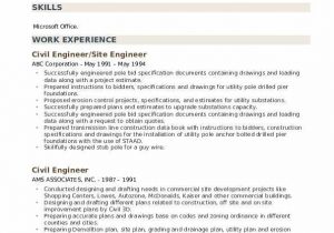 Sample Resume for Civil Site Engineer Civil Engineer Resume Samples