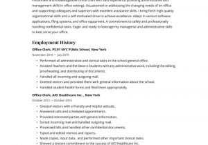 Sample Resume for Clerical Office Work Office Clerk Resume Examples & Writing Tips 2021 (free Guide)