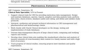 Sample Resume for Clinical Data Management Fresher Clinical Data Specialist Resume Sample Monster.com