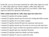 Sample Resume for Coffee Shop Worker top 8 Coffee Shop Supervisor Resume Samples