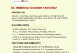 Sample Resume for College Principal In India Biodata C V Dr
