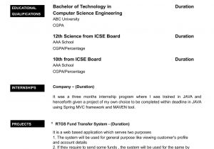 Sample Resume for Computer Science Engineering Students Freshers Computer Science Undergraduate Resume Elegant Cv for Freshers In …