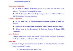 Sample Resume for Computer Science Faculty asst Prof Resume Template Pdf Computer Science Science and …