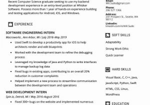 Sample Resume for Computer Science Student Computer Science Undergraduate Resume New Puter Science Resume …