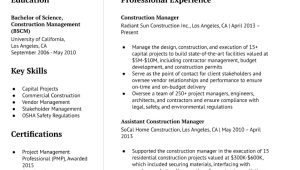 Sample Resume for Construction Branch Coordinagtor Construction Manager Resume Examples In 2022 – Resumebuilder.com