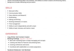 Sample Resume for Content Writer Fresher Content Creator Resume Example Resume Sample 2020 – Resumekraft
