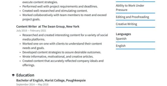 Sample Resume for Content Writer Trainee with Cover Letter Content Writer Resume Examples & Writing Tips 2022 (free Guide)