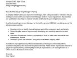 Sample Resume for Continuous Improvement Manager Continuous Improvement Manager Cover Letter Examples – Qwikresume