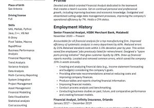 Sample Resume for Corporate Finance Analyst Financial Analyst Resume & Writing Guide  17 Templates 2022