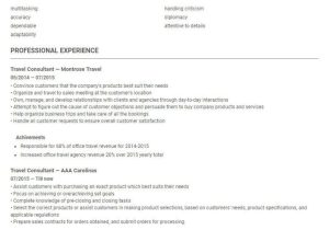 Sample Resume for Corporate Travel Consultant Travel Consultant Resume Template/ Sample by Skillroads: Https …