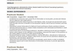 Sample Resume for Counseling Practicum Students Practicum Student Resume Samples