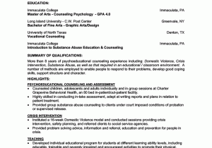 Sample Resume for Counseling Practicum Students Sample Counseling Practicum Resume