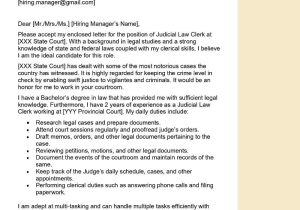 Sample Resume for Court Clerk Position Judicial Law Clerk Cover Letter Examples – Qwikresume