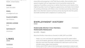 Sample Resume for Crew Member at Mcdonalds Mcdonalds Crew Member Resume & Writing Guide In 2020
