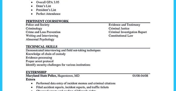 Sample Resume for Criminal Justice Internship Awesome Best Criminal Justice Resume Collection From Professionals …