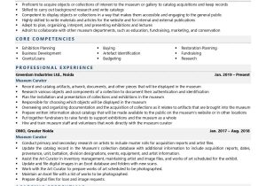 Sample Resume for Curatorial Design Museum Museum Curator Resume Examples & Template (with Job Winning Tips)