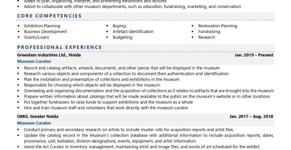 Sample Resume for Curatorial Design Museum Museum Curator Resume Examples & Template (with Job Winning Tips)