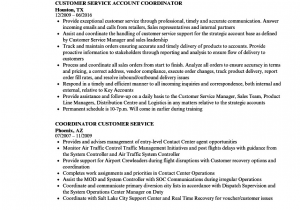 Sample Resume for Customer Service Coordinator Coordinator Customer Service Resume Samples