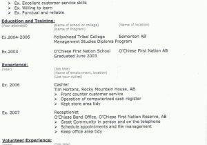Sample Resume for Customer Service Tim Hortons Resume Example – O’chiese First Nation