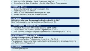 Sample Resume for Customs Administration Graduate Sample Resume formats for Fresh Graduates