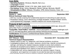 Sample Resume for Cyber Security Graduate Cyber Security Resume Examples and Tips to Get You Hired