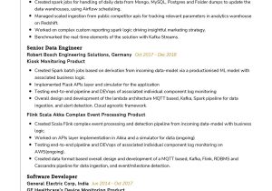Sample Resume for Data Engineer Azure Databricks Senior Data Engineer Cv Sample 2022 Writing Tips – Resumekraft