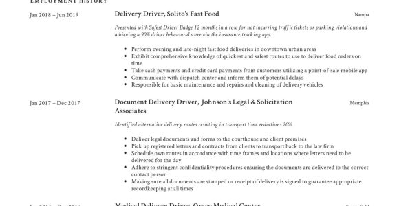 Sample Resume for Delivery Truck Driver Delivery Driver Resume & Writing Guide  12 Resume Examples 2022