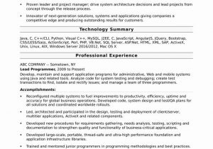 Sample Resume for Dot Net Developer Experience 5 Years √ 20 Java Developer Resume 5 Years Experience In 2020