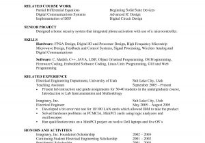 Sample Resume for Ece Engineering Students Electrical Engineering Student Resume
