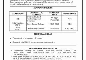 Sample Resume for Ece Fresh Graduate Sample Resume for Freshers Elegant Sample Resume for B