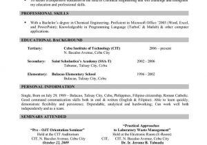 Sample Resume for Ece Fresh Graduate Sle Resume for Fresh Graduate Ece Gallery Certificate