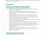Sample Resume for Ecommerce Operations Manager Warehouse Operations Manager Resume Samples