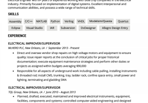 Sample Resume for Electrical and Electronics Engineer Electrical Engineer Resume Example & Writing Tips